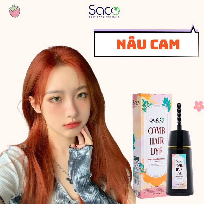 Dầu nhuộm tóc màu Nâu Cam SACO Đổi Màu Tóc