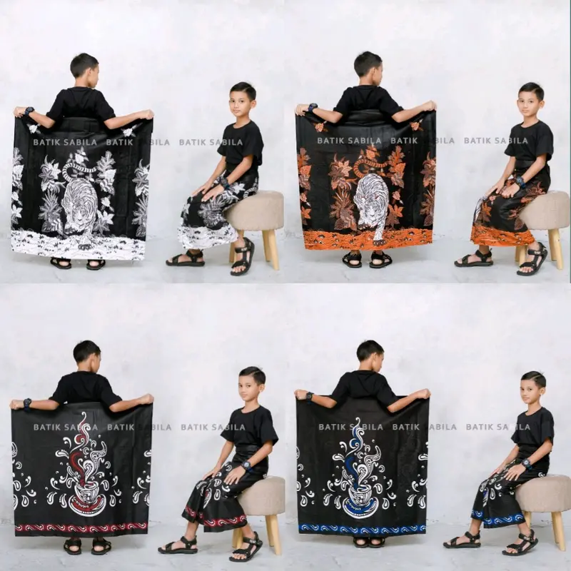 SARUNG BATIK ANAK USIA 8-12 TH MOTIF MACAN & CANGKIR BATIK PEKALONGAN BISA BAYAR DITEMPAT/COD 0