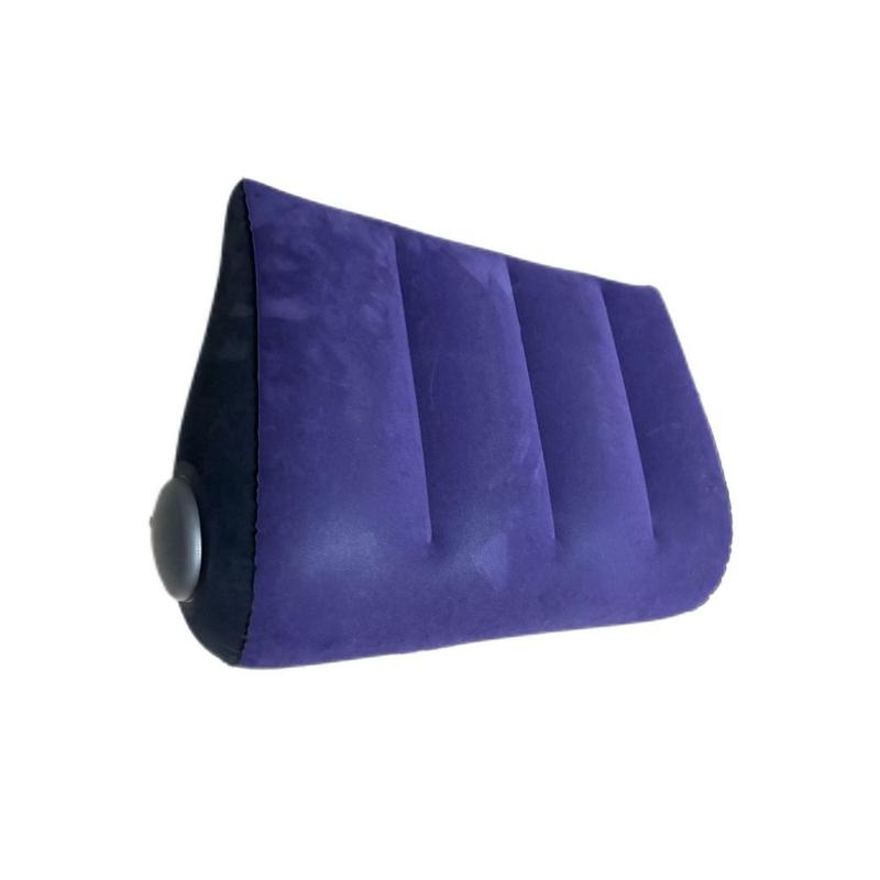 New PVC Flocking Silicone Pillow Blue+Black Triangle Inflatable Pillow Soft Inflatable Magic Cushion Home Office 5