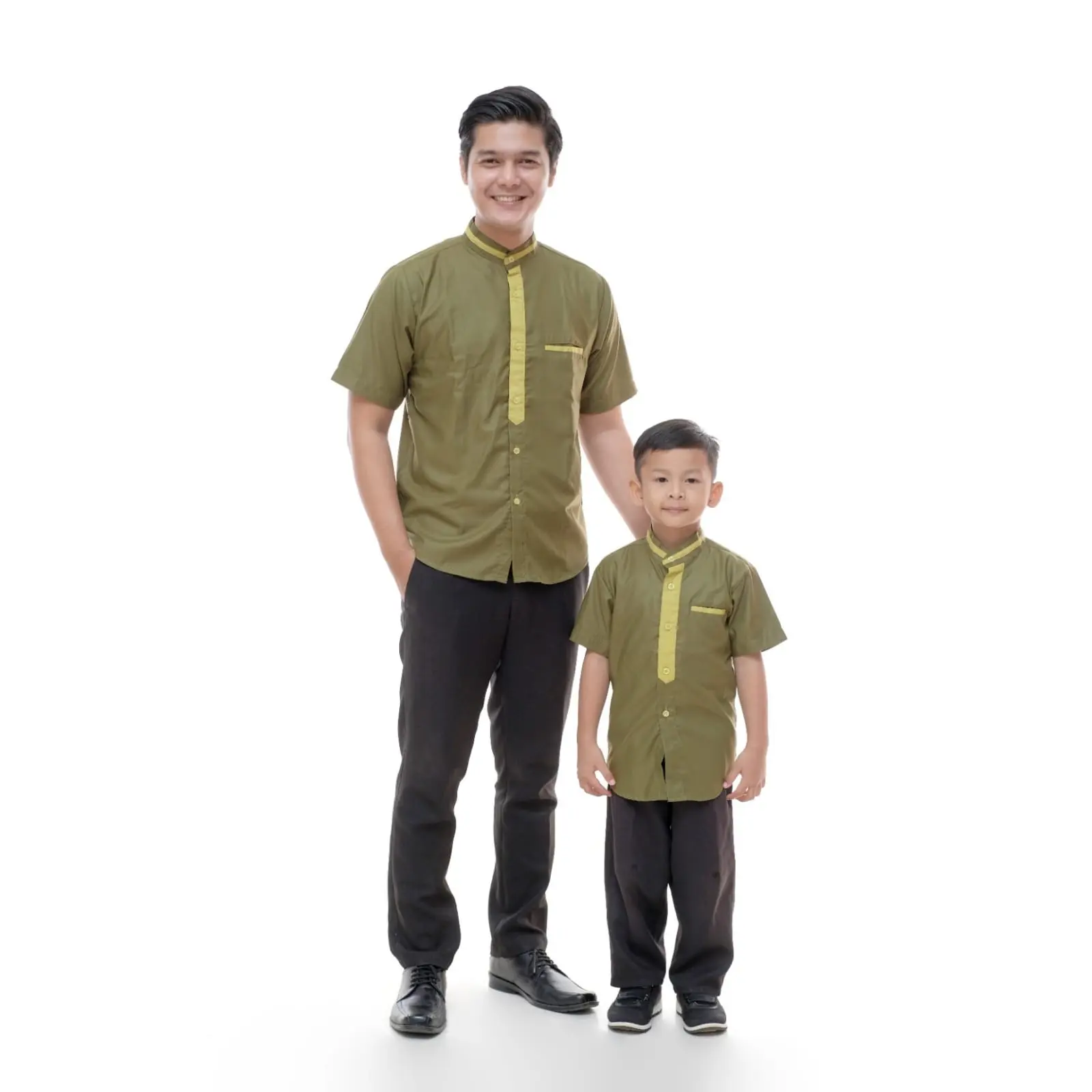baju couple koko couple warna army lemon sarimbit ayah anak