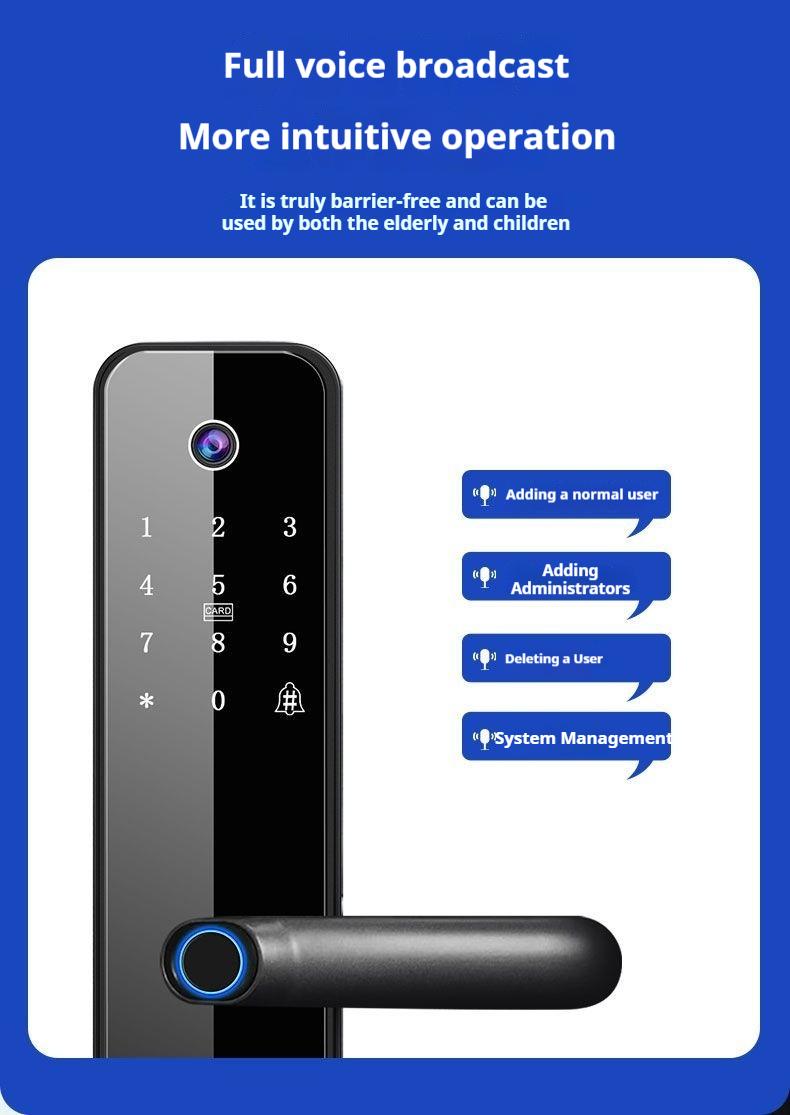 Product Introduction of Fingerprint Lock Home Password Lock Smart Door Lock Anti-theft Door Entry Electronic Lock Smart Fingerprint Lock 9