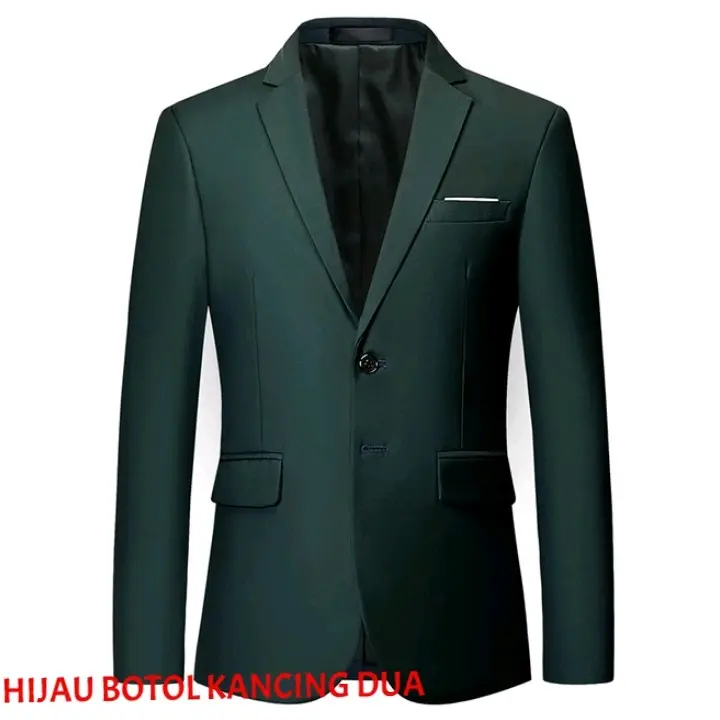 Jas Formal Pria Terbaru Slim Fit Hitam Blazer - Puring Penuh & Busa Bahu - Kantor, Setelan, Semi, Celana, Pengantin 6