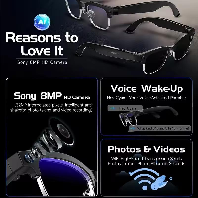 2026New 800W HD AI Smart Glasses AI Translation Glasses Music Play 8K HD Video Recording Color Change Sport Sunglasses Men Women - Image 5