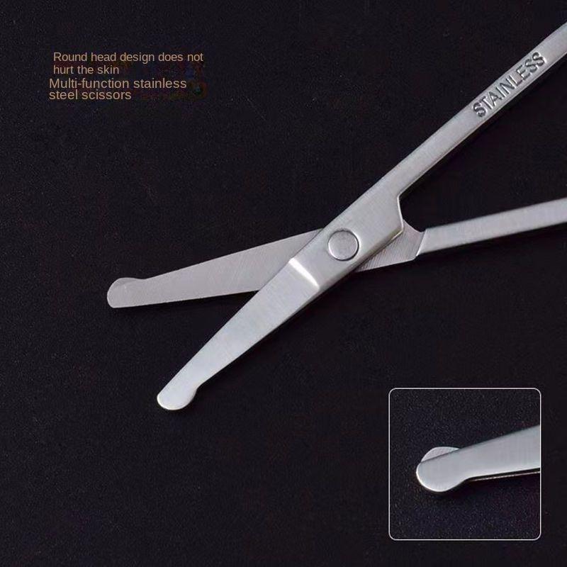Product Introduction of Stainless Steel Scissors, German, Round Head, Suitable for Safe Nose Hair Trimming, Men's Nose Hair Trimmer, Women's Eyebrow Trimming Scissors statue 4