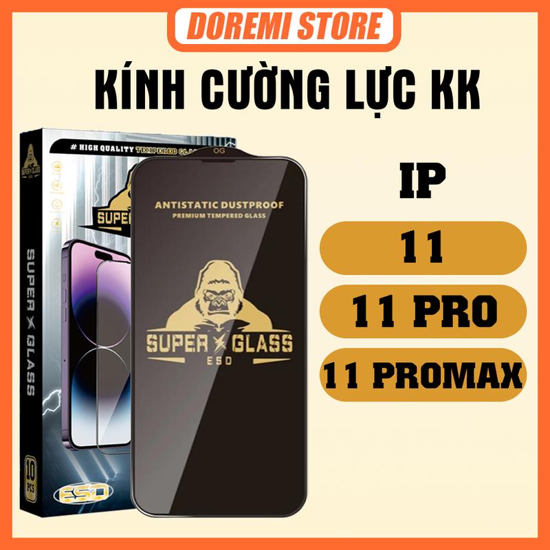   COMBO 3 KÍNH  Kính cường Lực iPhone 11 11Pro 11Promax KK đen miếng dán bảo vệ màn hình 