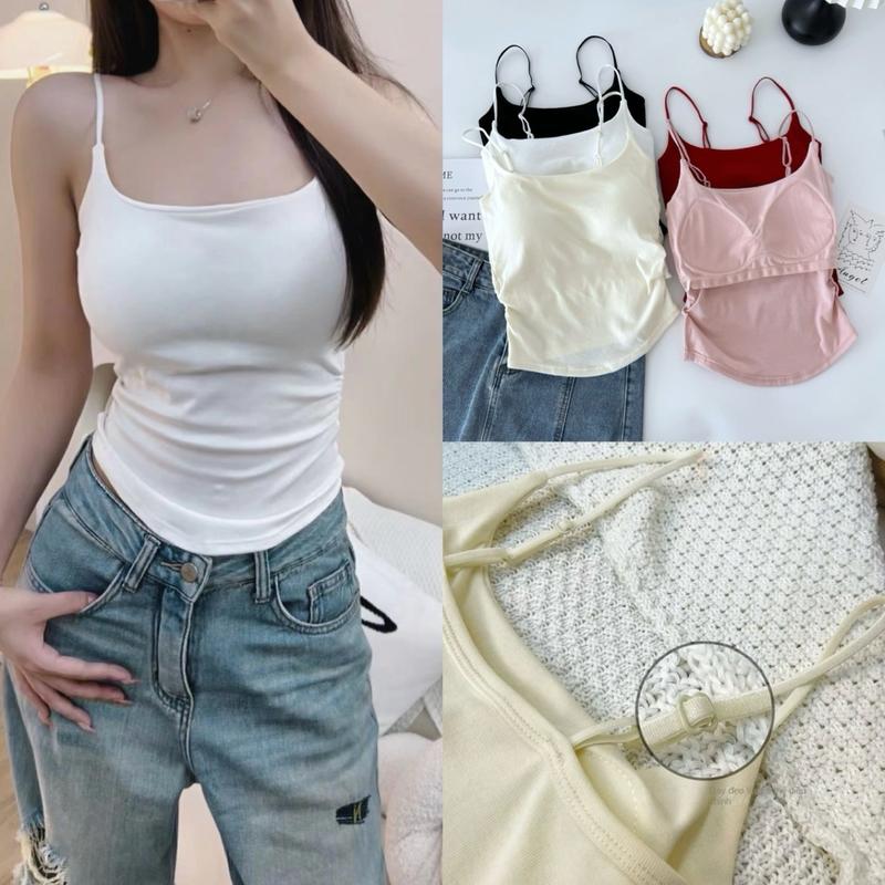 TẶNG QUÀ khi mua sét 2 Áo Bra Nữ 2 Dây Mảnh Nút Điều Chỉnh Dáng Dài Có may sẵn Đệm Ngực Hot Trend Mới 2025- có tách lẻ 1 áo Women  Top Cotton