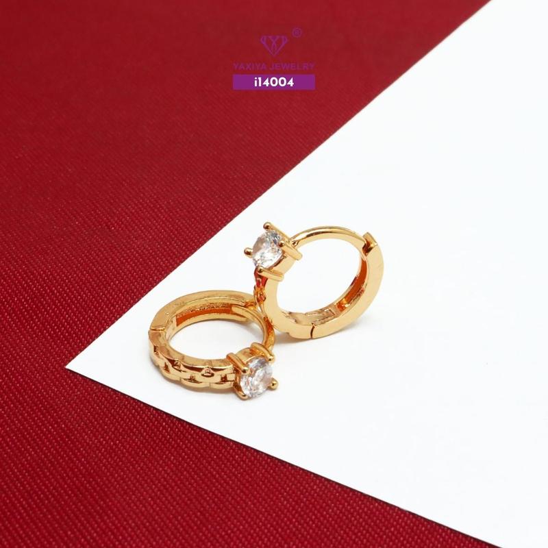 Product Introduction of Yaxiya Anting Jepit / Klip Wanita Mata Satu Simpel Perhiasan Aksesoris 764 2