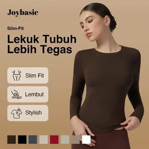 Joybasic - [All Day Fit] Crew Neck Fitted Long Sleeve T-shirt