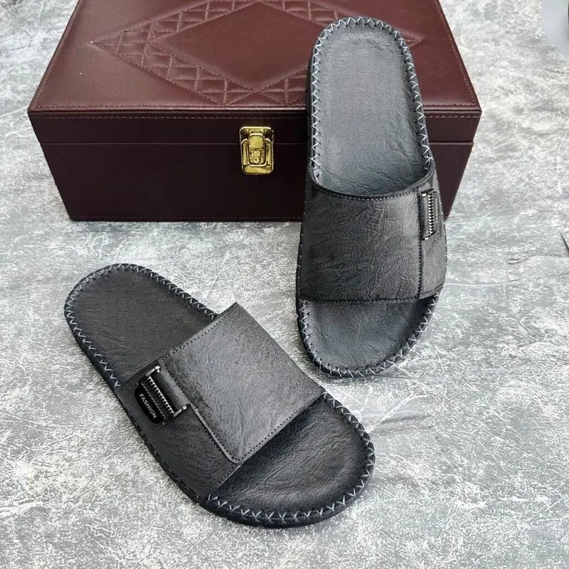 Dép Doctor nam khâu quai toàn bộ - mác fashion chống gỉ - dép quai khâu chỉ chắc chắn- lót da cùng tông êm ái DéP Cao Su Đế Bằng depnamdep  2024 3