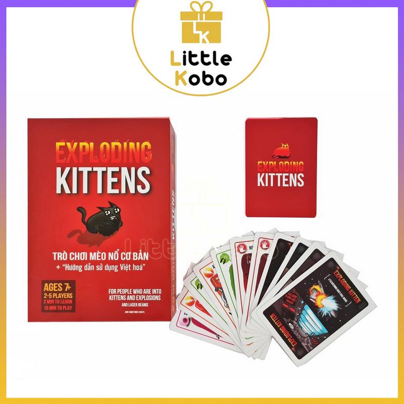 [Tiện Lợi] Bài Mèo Nổ Việt Hóa Exploding Kittens Board Game 56 Lá Chất Giấy Dày Chống Nước Bộ Bài Thẻ Bài Cards