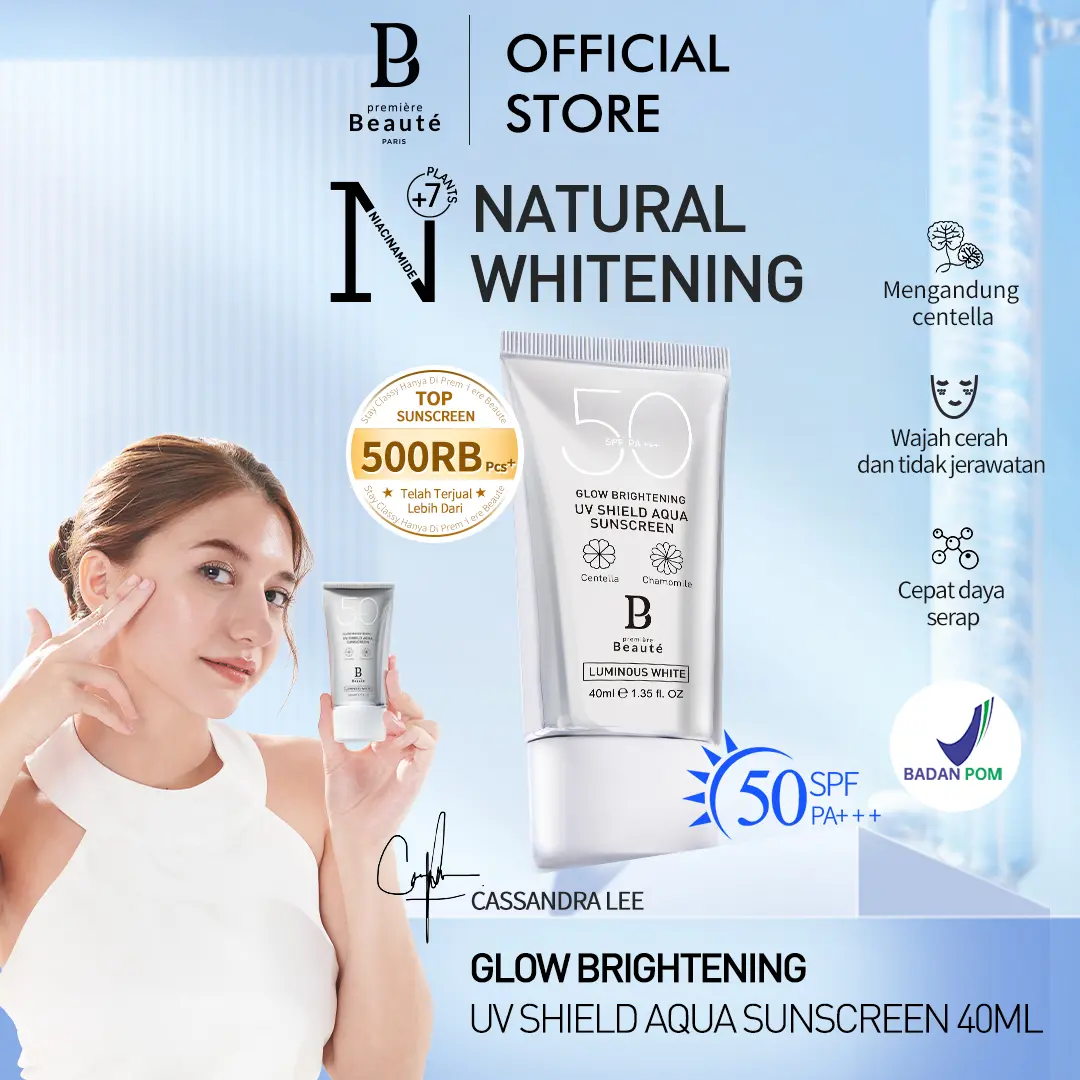 [LIVE] Premiere Beaute UV Shield Aqua Sunscreen (SPF 50 PA+++) 40ml Skincare Series Luminous White Glow Whitening