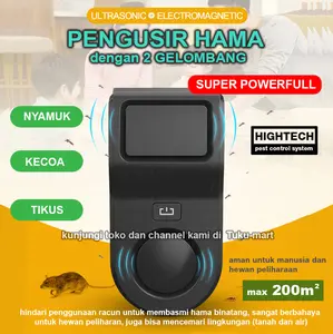 Hightech pengusir tikus dan serangga ultrasonic teknologi 4D 2 speaker