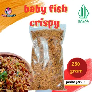 snacks baby fish pepetek keripik  rasa pedas gurih daun jeruk 250 gram  BEST SELLER ( COD )  food OYUN KRIUKZZ goreng kering Basreng Snack Cemilan