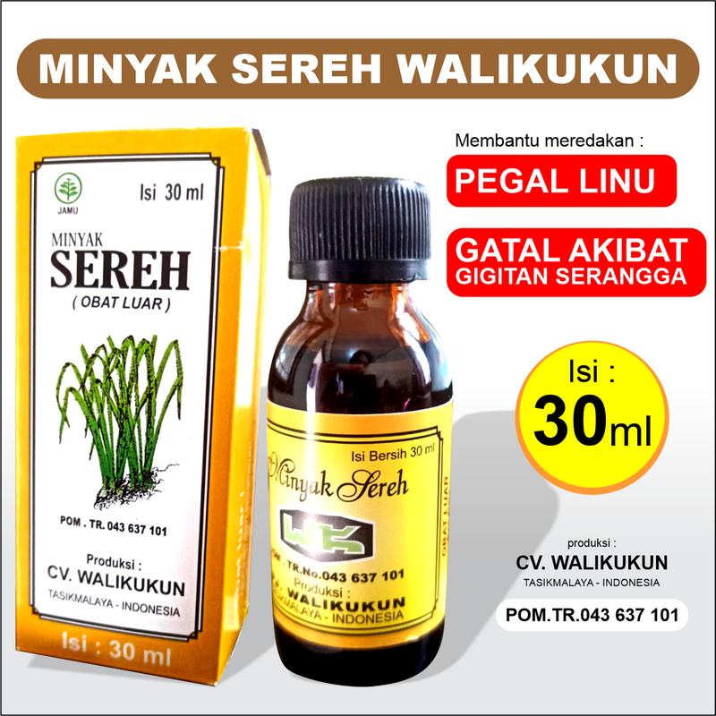 Minyak Sereh Walikukun Original 30 ML, Minyak Herbal Walikukun, Pegal Linu, Gatal di gigit Serangga 0