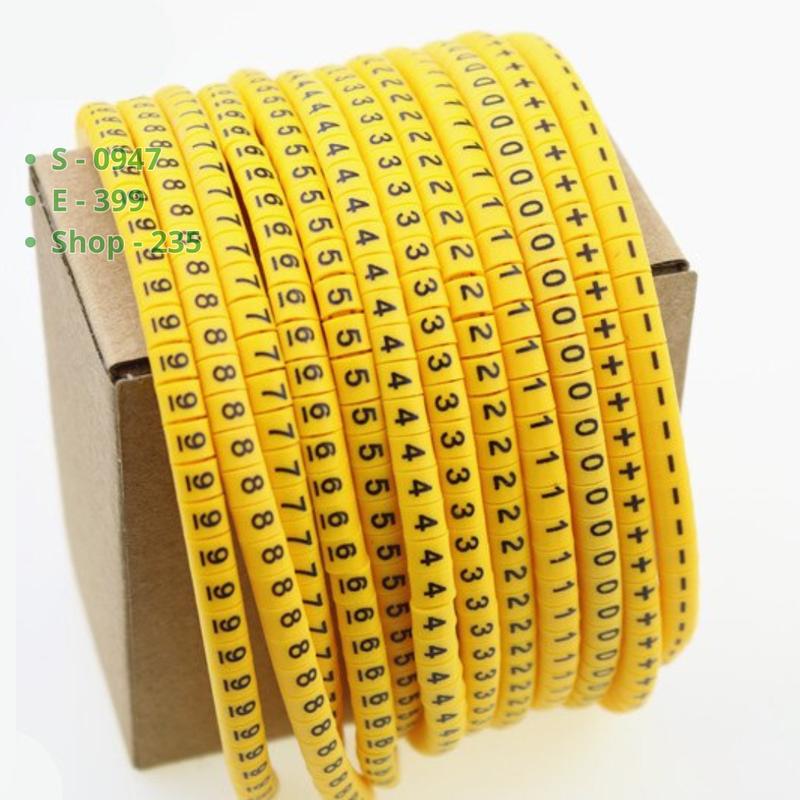 Combo 10 số đánh dấu dây bằng từ 0 đến 9 - 1 bộ 10 số, mỗi số 50 mắt - EC-2 Cable marker - Cable tag EC 2 2
