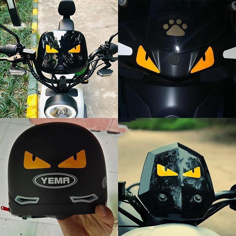 Reflective Demon Eyes Motorcycle Sticker Funny Stickers Hokage Cartoon Eyes Body Decal Waterproof Decoration Motorbike Styling Accessory 8