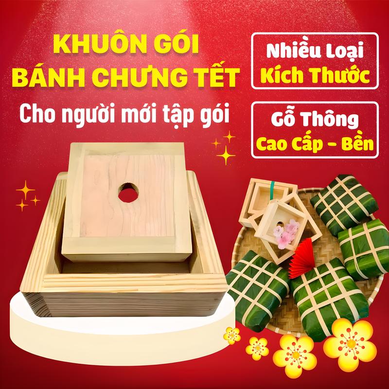  Khuôn Gói Bánh Chưng Thông Minh Bằng Gỗ Loại Có 2 Khuôn Nhiều Kích Thước Lựa Chọn Khuôn Làm Bánh Chưng Ngày Tết Nguyên Đán 