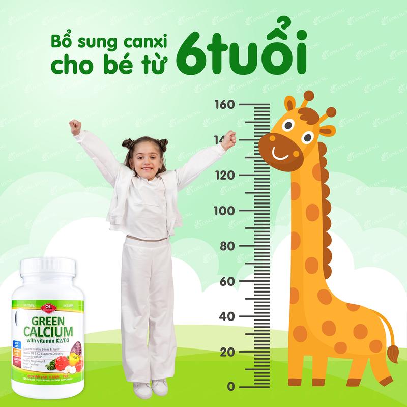 Viên uống Olympian Labs Green Calcium bổ sung canxi hữu cơ (100 viên) 7