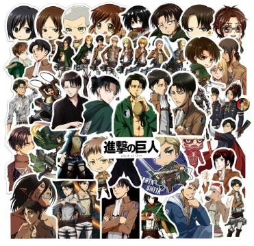 [DB.122] 50 Hình Sticker dán mũ nón bảo hiểm laptop hoạt hình Nhật Bản Attack on Titan