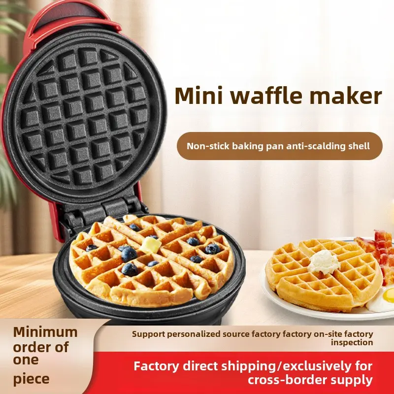 Waffle Maker Household Waffle Bread Machine Mini Baking Cake Sandwich Breakfast Machine Waffle Maker Bread Toaster Cross-Border - Sandwich Maker & Multifunctional Breakfast Tool