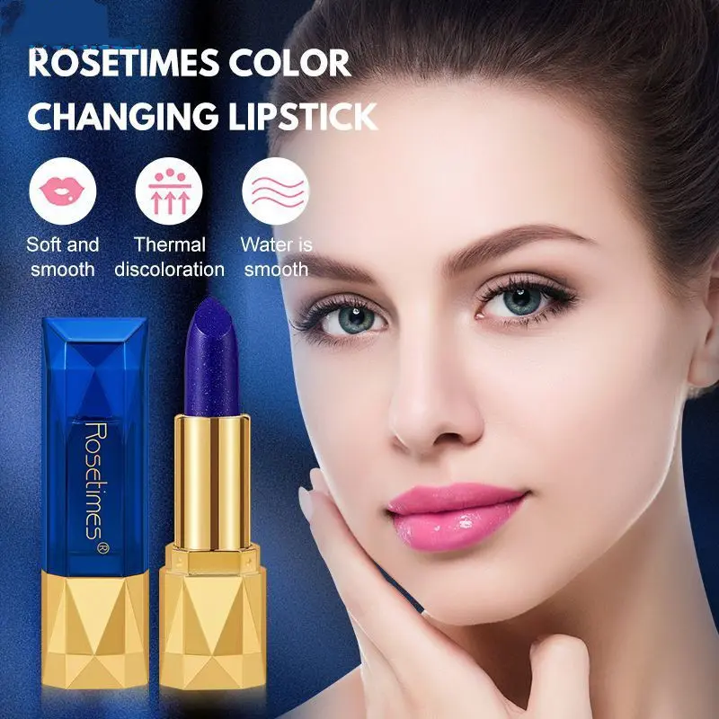 Rosetimes Color-changing Lipstick Pink Blue Black Pink Lipstick Matte Lipstick Hydrates For A Long Time Connectt
