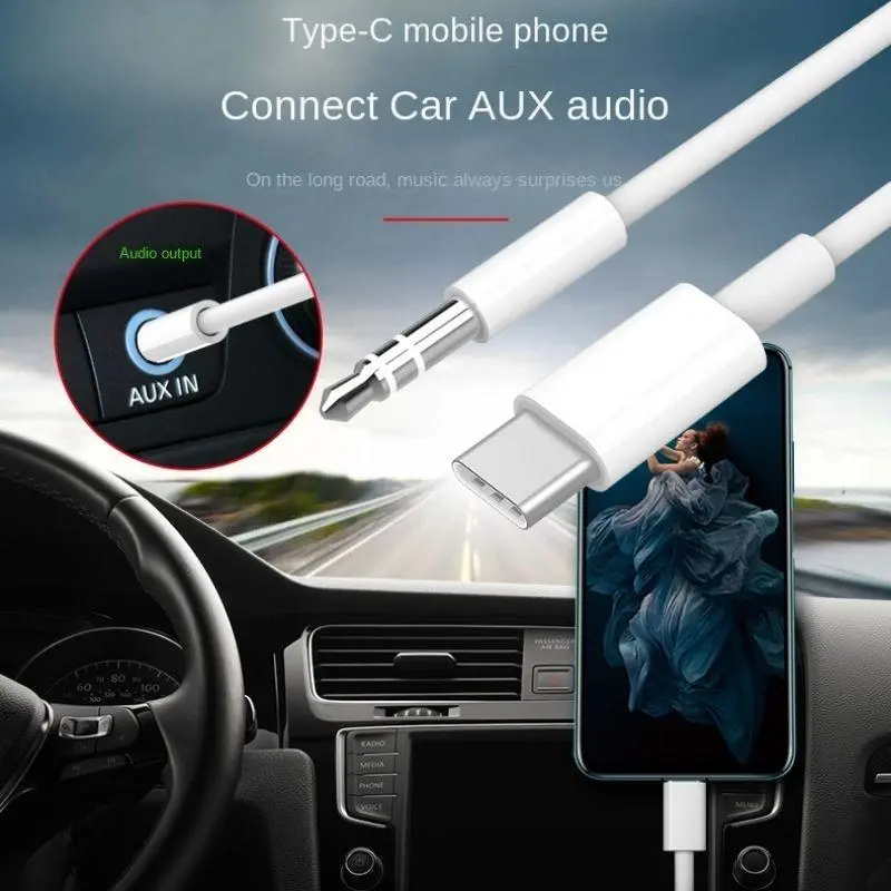 Type-C To 3.5mm Auxiliary Stereo Audio Adapter, 1M Type-C Audio Cable, Suitable For Android Type-C Mobile Phone, Headphone, Portable 2