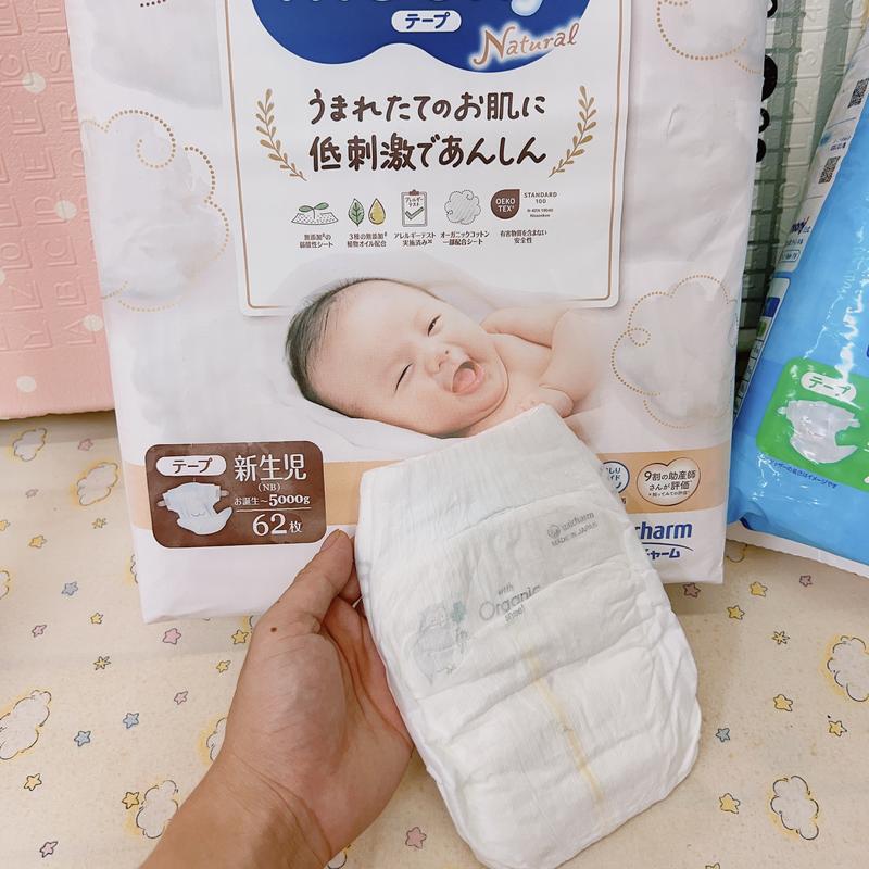 Bỉm tã dán/tã quần mony natural cho bé Size NB/S/M/L/XL - Nhập khẩu