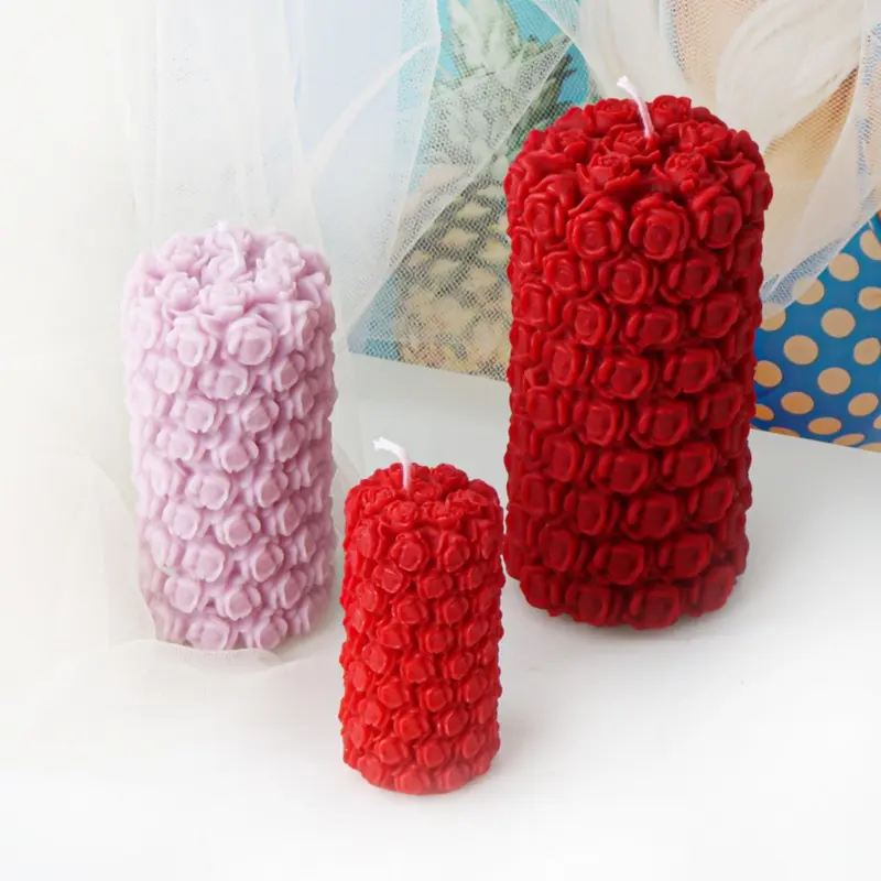 Silicone Candle Mold, 1 Count Modern Rose Design Candle Mould, Candle Making Mold for Home Decoration Crafts, DIY Candle Making Supplies, Artificial 4