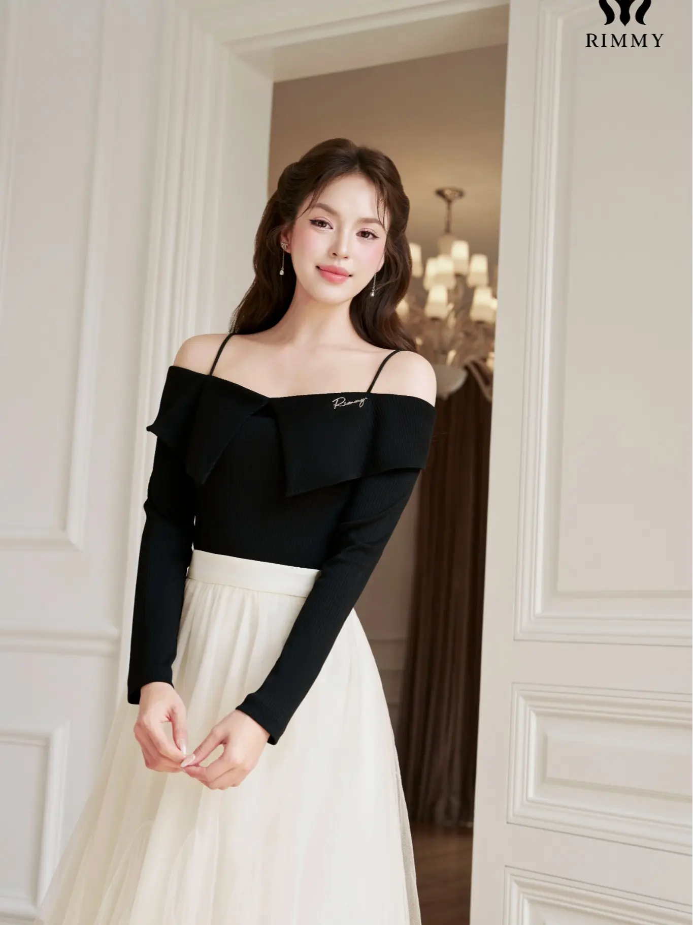 Áo thun trễ vai cách điệu nhẹ nhàng, tiểu thư Design by Rimmy - Quinn Shirt