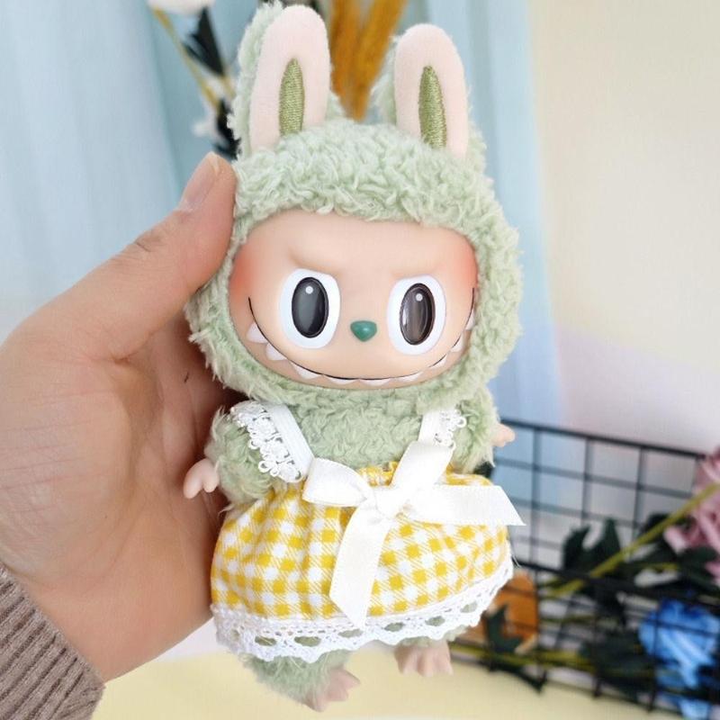 Quần áo búp bê Epeaa labubu, Phụ kiện búp bê Thủ Công thời gian để thư giãn đầy Labu, Quà tặng cos bền, váy lưới kim sa nơ, Thích hợp cho búp bê Labu 17 cm Toy Đồ Chơi 5