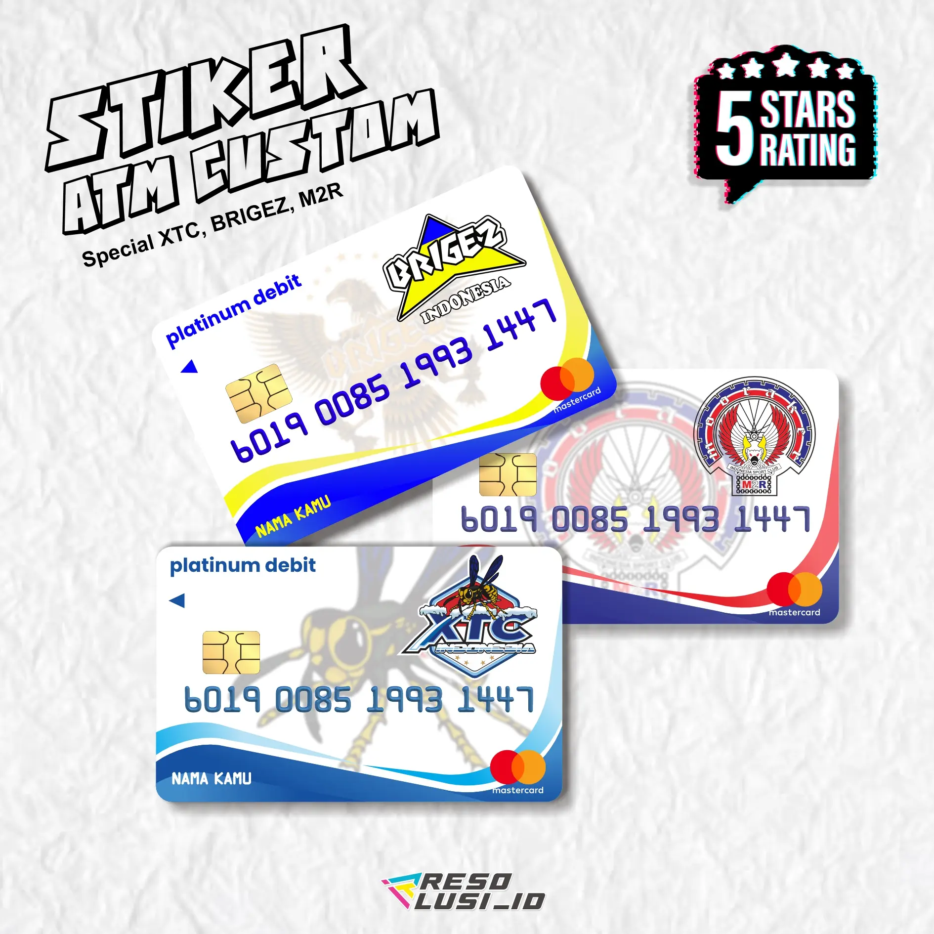 XTC BRIGEZ M2R CUSTOM STIKER/SKIN ATM KTP E-MONEY