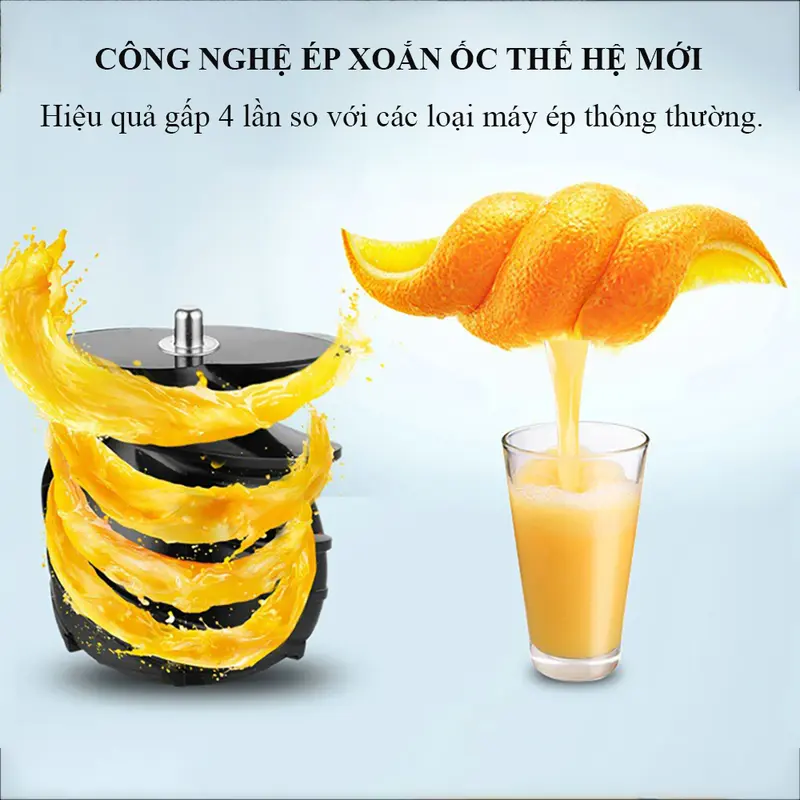 Máy ép trái cây máy ép chậm giữ nguyên các dưỡng chất và vitamin tách kiệt 98,9% nước khỏi bã. Bảo hành 2 năm toàn quốc, đổi mới 7 ngày nếu lỗi. 1