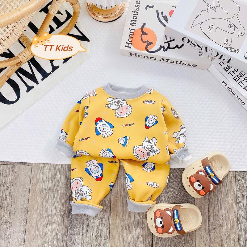 ComBo 3 Bộ (Tặng 1 Bộ)Quần Áo Dài Tay Chất Liệu Nỉ Bông Mẫu Ngẫu Nhiên Dành Cho Bé Trai Bé Gái Từ 0-3 Tuổi (5kg-15kg)