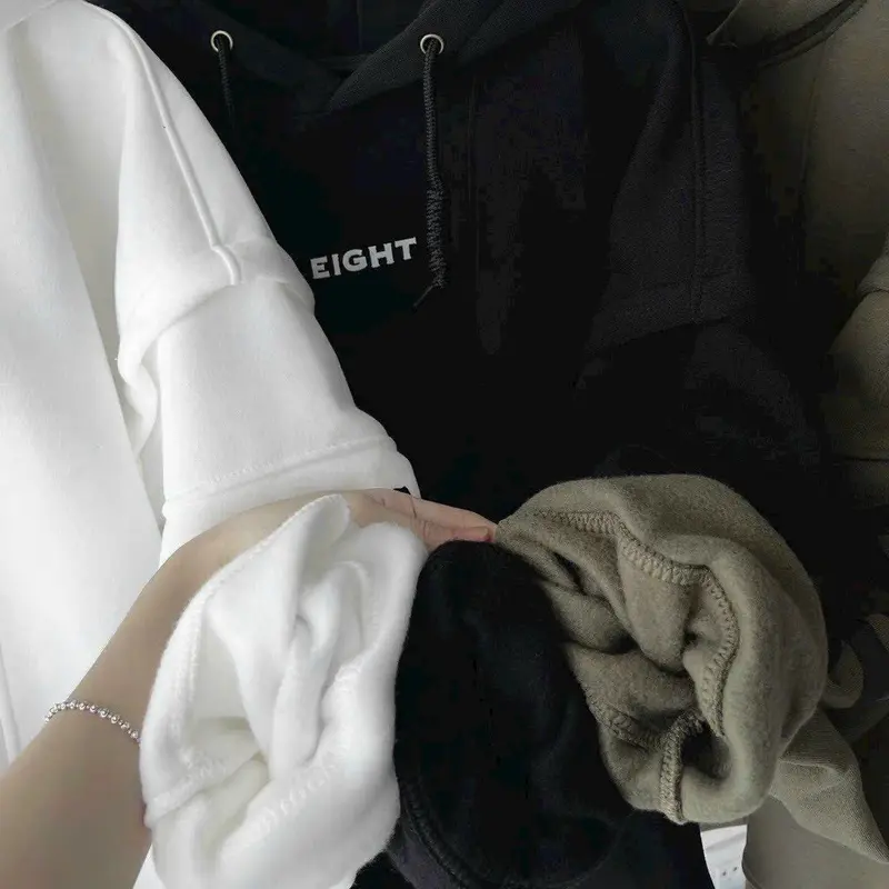 ÁO KHOÁC NỈ FORM RỘNG THỜI TRANG THU ĐÔNG MẪU MỚI PHONG CÁCH HÀN CỰC ĐẸP Menswear Nam Hoodie Dài Tay Đen 1