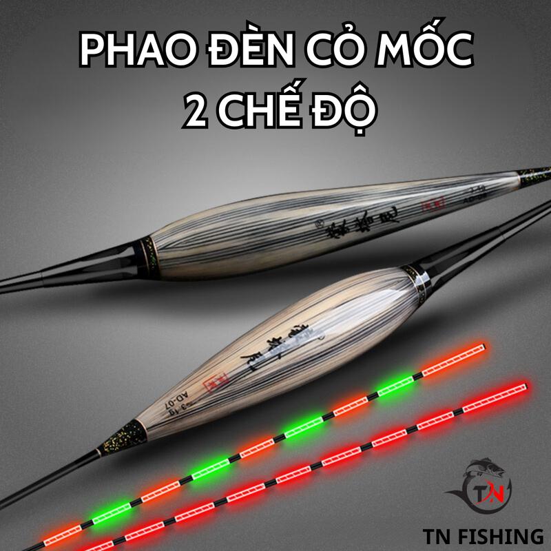 Phao Đèn Cỏ Mốc Cao Cấp - 2 Chế Độ - Phao Điện Câu Đài Tặng Pin Fishing Đi Câu Bắt Cá Câu Cá