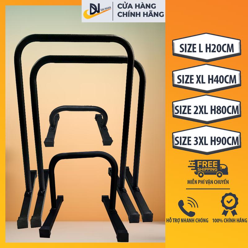 Xà kép mini, parallettes, khung chống đẩy size L-3XL (Cao 20cm - 90cm) Đại Nhân chất liệu thép, sơn tĩnh điện