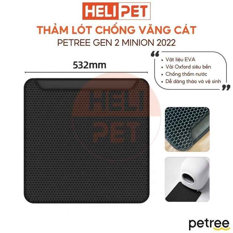 Thảm Lót Chống Văng Cát Petree x HeLiPet 2025 dùng cho Máy Vệ Sinh Tự Động, Máy Dọn Phân Cho Mèo - HELIPET