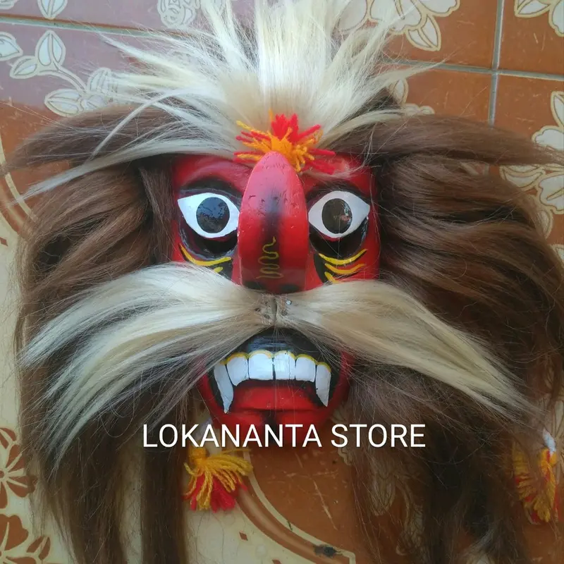 TOPENG GANONGAN (GANONG) BUJANG GANONG PONOROGO MAINAN anak Bulu sintetis 1