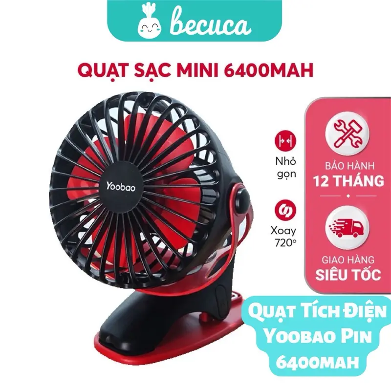 Quạt Sạc Mini Yoobao Dung lượng cao nhất 6400mah dùng được 32 tiếng liên tục Phụ Kiện Usb 0