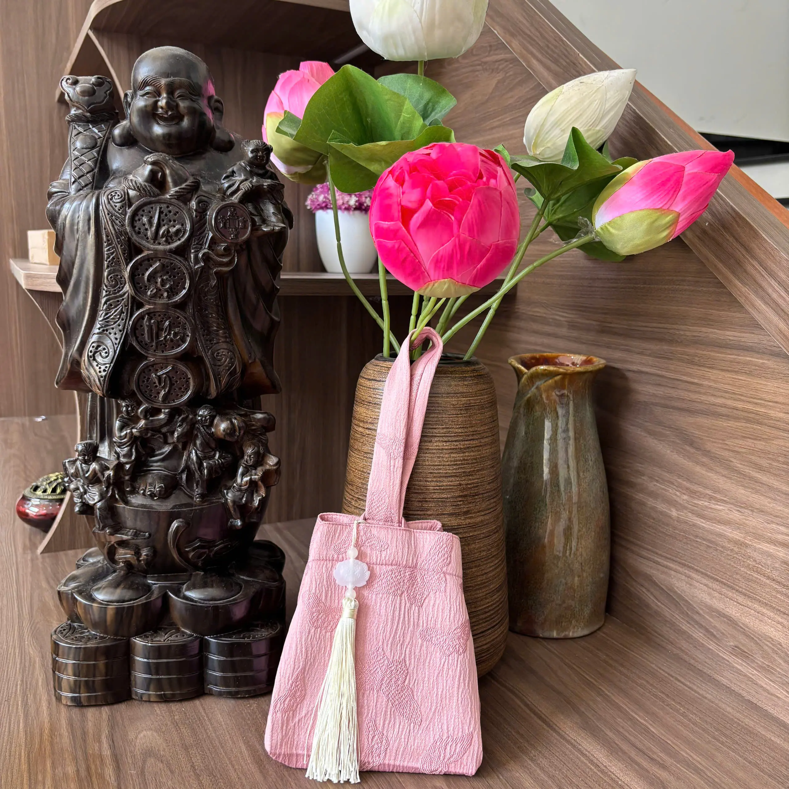 (Kèm Ngọc Bội) Túi Cầm Tay Mini Hoạ Tiết Nổi Xinh Xắn Phụ Kiện Hằng Ngày-HyHy House