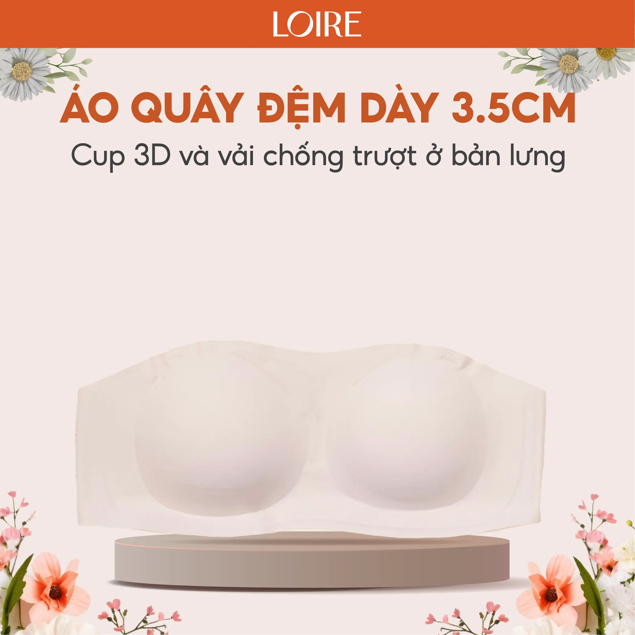 Áo Quây Nâng Đẩy Cao Loirechic Có Gọng Mềm, Đệm Dày 3.5cm, Bản Lưng Chống Trượt BRQ178