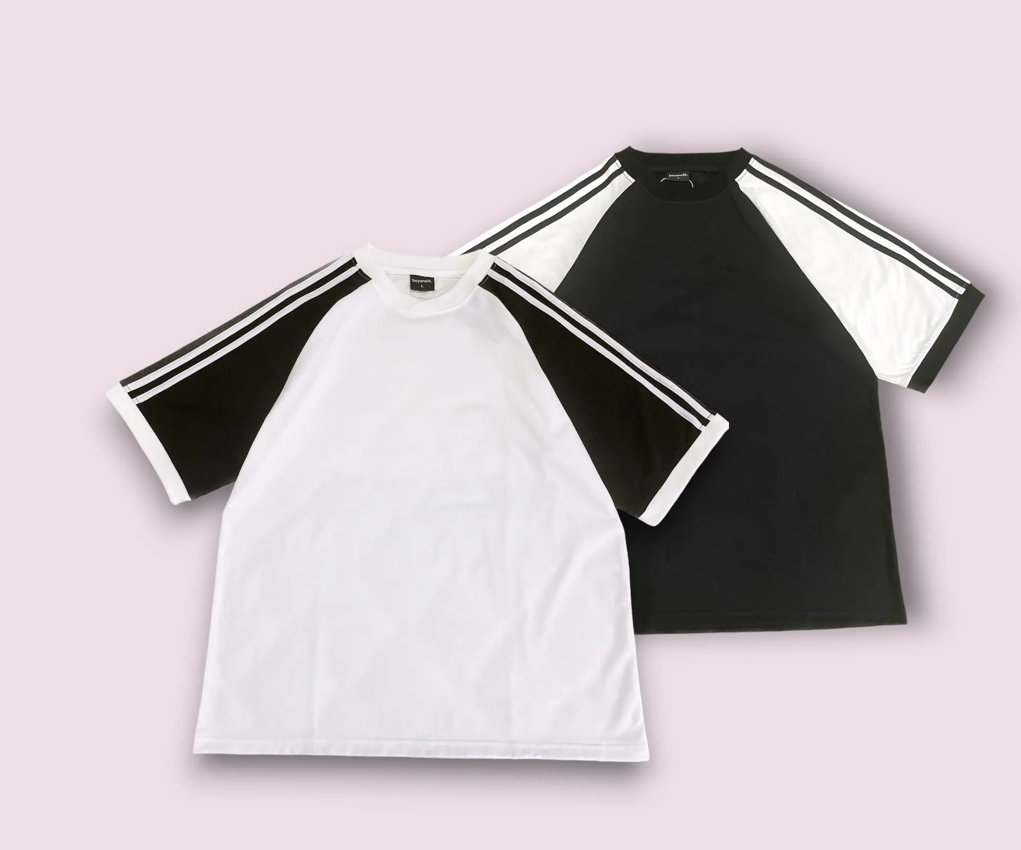 Áo Thun Sọc Vai Phối, UNISEX, tay ngắn, trẻ trung - vải cá sấu Cotton thun 4 chiều - BEYOND IT. A02