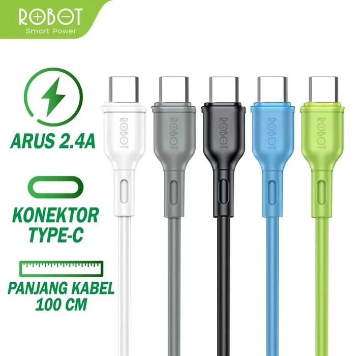 Gambar KABEL ROBOT RBC100S TYPE C ARUS 2.4A CHARGER HP QUICK CHARGING dari Databox Kota Malang Tokopedia