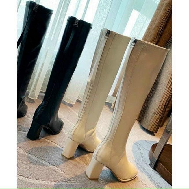  Giày Boots Nữ Da Mền Bốt Đùi Cổ Điển Khóa Sau 7cm MÃ 9812 Da Lì Lót Lông Giữ Ấm Thoải Mái Tôn Dáng 