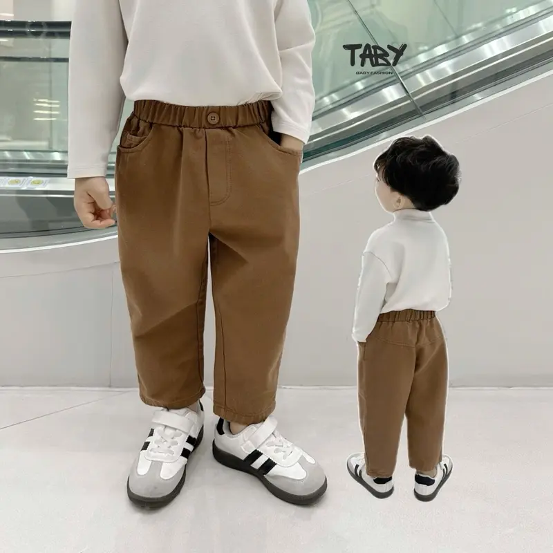 [Taby] Quần dài kaki basic phối khuy, chất liệu kaki hàn cao cấp, form baggy che khuyết điểm cho bé 9-24kg 4666QDB 2