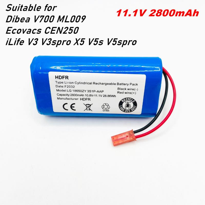 Vhbw Batería compatible con Ecovacs Deebot 800, 810, 830, D8-Serie robot limpieza (3000 mAh, 12