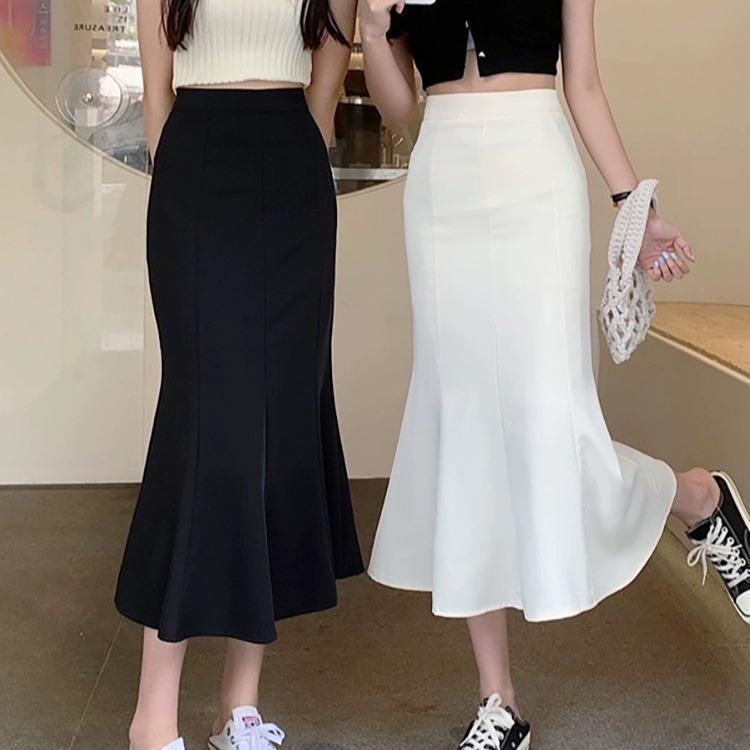 Chân Váy Đuôi Cá Vải Thun PC QC Thời Trang Nữ Bigsize Cao Cấp 50 - 100Kg Women Cotton Đen - B.1310
