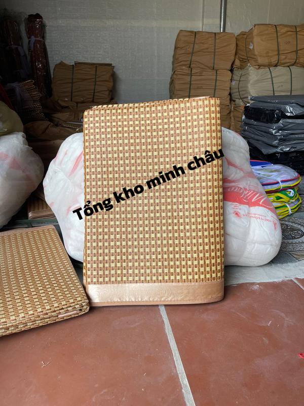 Chiếu Điều Hoà Sợi Mây Lót Lụa Cao Cấp, Có Bo Chun 2 Góc Đệm - Chiếu Loại 1 1