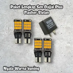 Paket Lampu Sen Sein Dajjal dan Flaser Relay Sein Sen Kedip 45 LED Super Terang Motor Motorcycle lampu sein dajjal