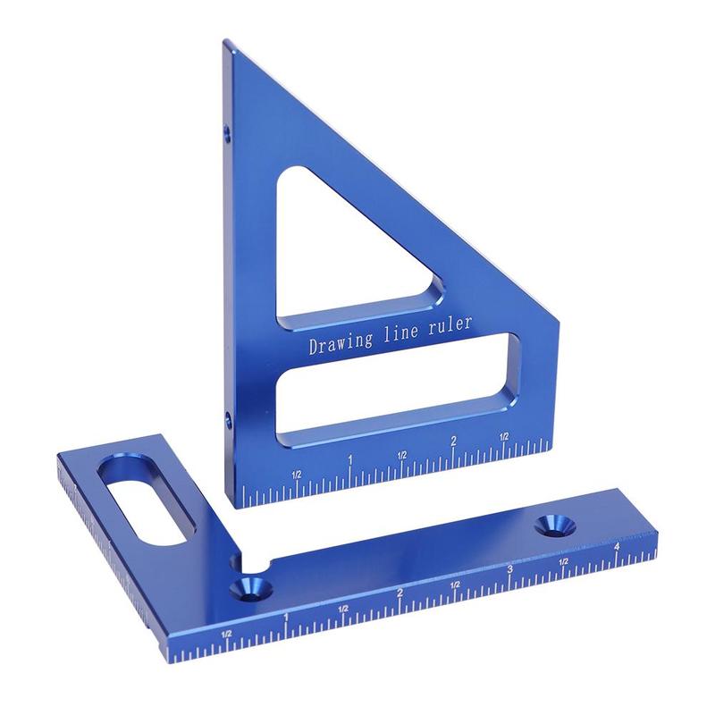 Woodworking Square Protractor, Multi-angle Miter Triangle Ruler, Hand Tool for Measuring 3